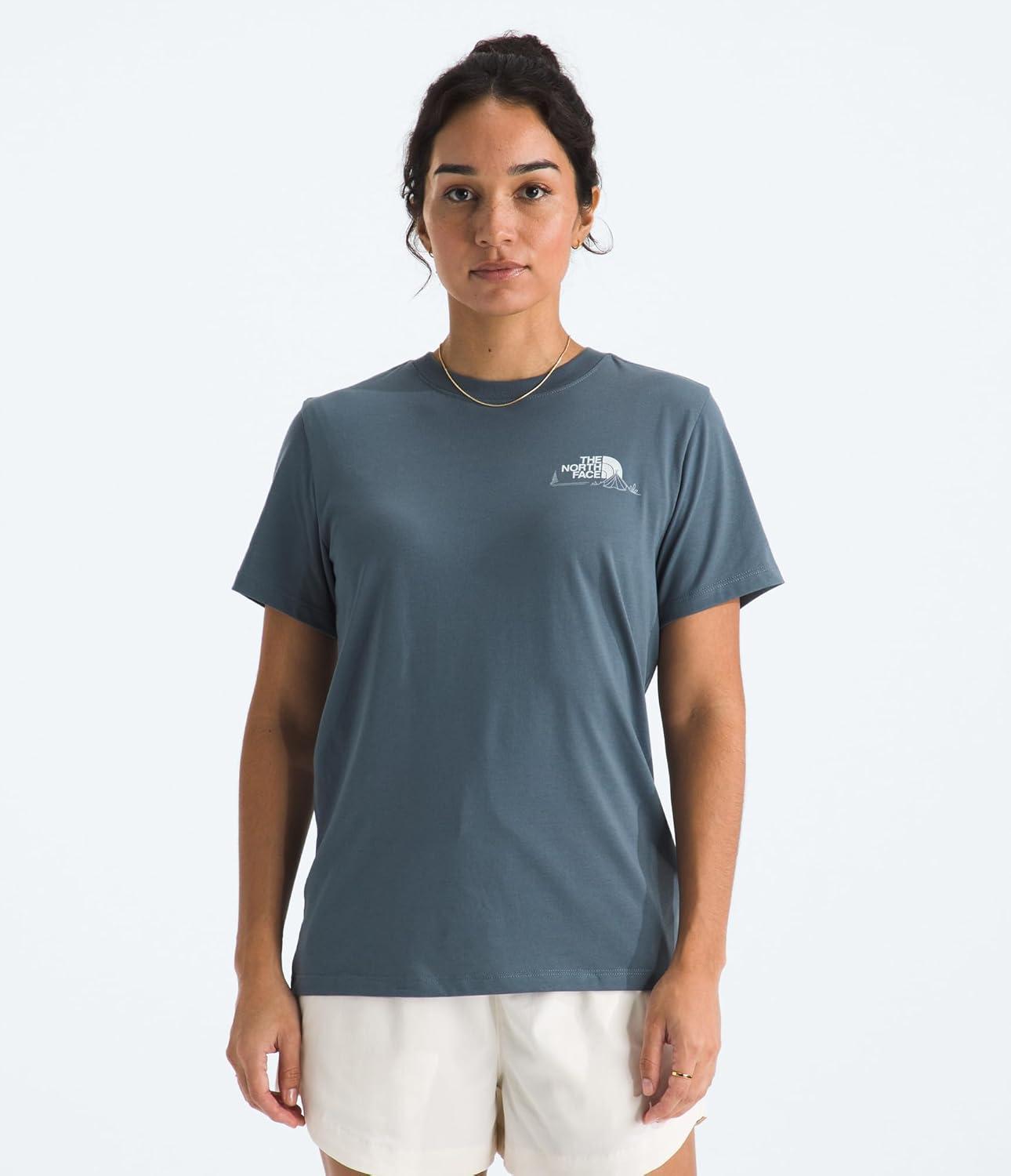 imageThe North Face Womens Monte Regular Short Sleeve Graphic Tee Casual Graphic TShirt Regular Fit Soft Cotton BlendGranite Grey