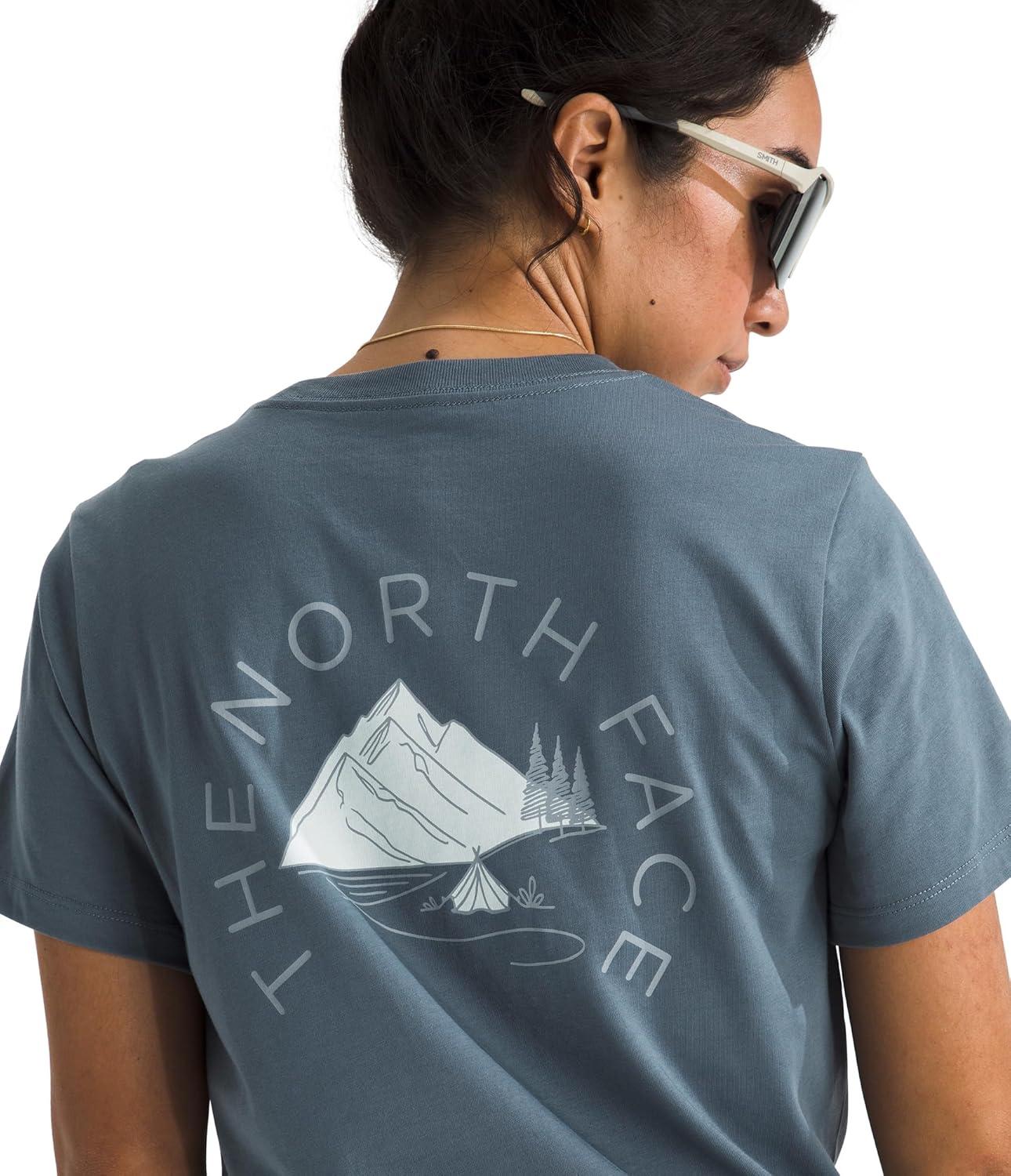 imageThe North Face Womens Monte Regular Short Sleeve Graphic Tee Casual Graphic TShirt Regular Fit Soft Cotton BlendGranite Grey