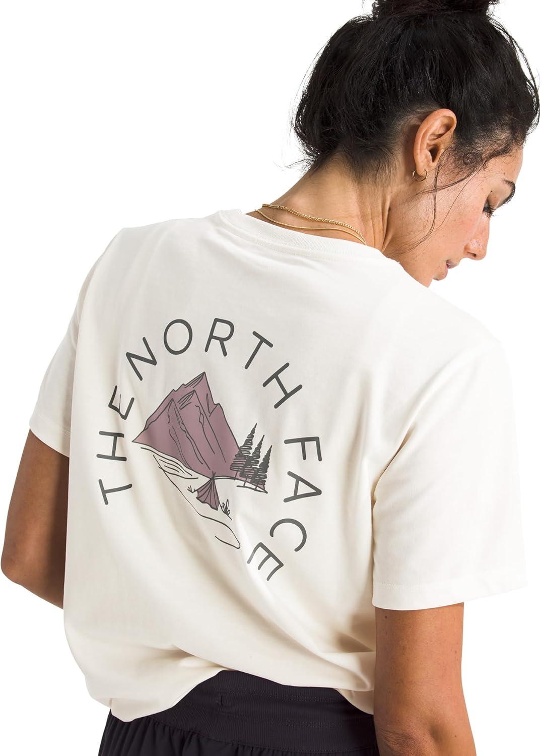 imageThe North Face Womens Monte Regular Short Sleeve Graphic Tee Casual Graphic TShirt Regular Fit Soft Cotton BlendWhite Dune