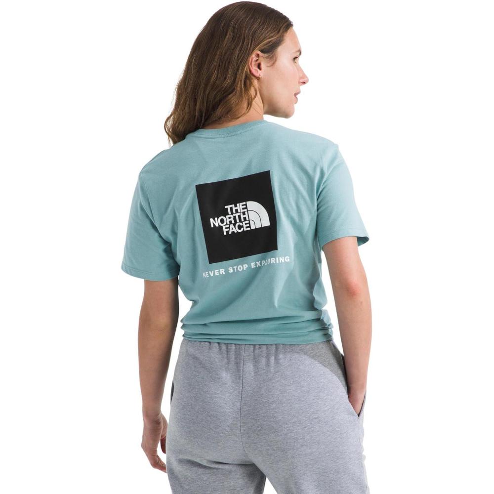 imageTHE NORTH FACE Womens Evolution Box NSE Shortsleeve Tee  Regular Fit Cotton Tshirt With Logo GraphicsBlue Eclipse