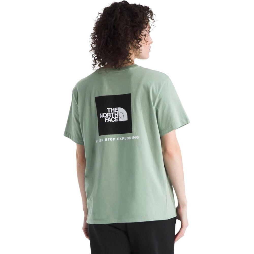 imageTHE NORTH FACE Womens Evolution Box NSE Shortsleeve Tee Regular Fit Cotton Tshirt With Logo GraphicsSlate Moss
