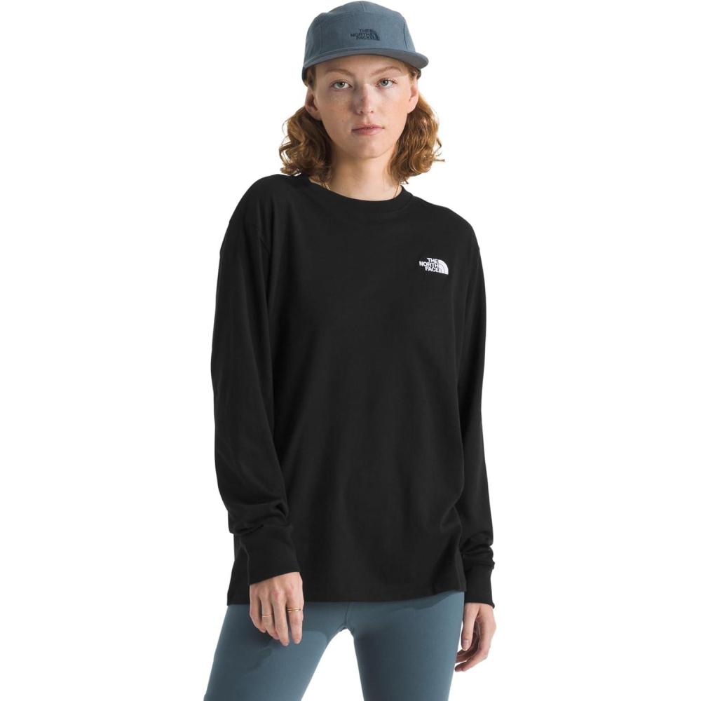 imageThe North Face Womens Evolution Simple Dome LongSleeve Tee Classic Logo Graphic Tee Soft Cotton FabricTnf Black