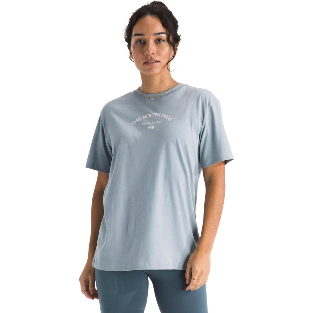 imageThe North Face Womens Home Relaxed Short Sleeve Tee  Casual Graphic TShirt Regular Fit Soft Cotton FabricFrost Grey