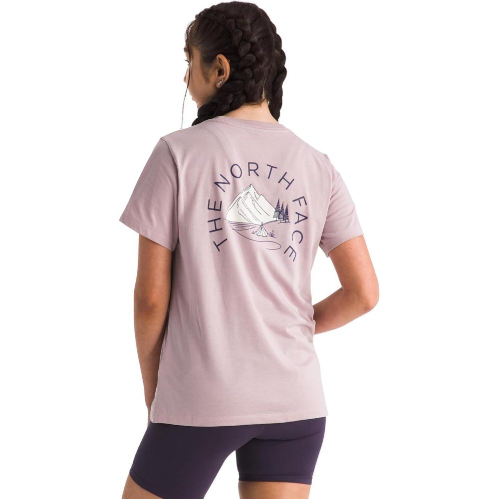 imageThe North Face Womens Monte Regular Short Sleeve Graphic Tee Casual Graphic TShirt Regular Fit Soft Cotton BlendMetal Pink