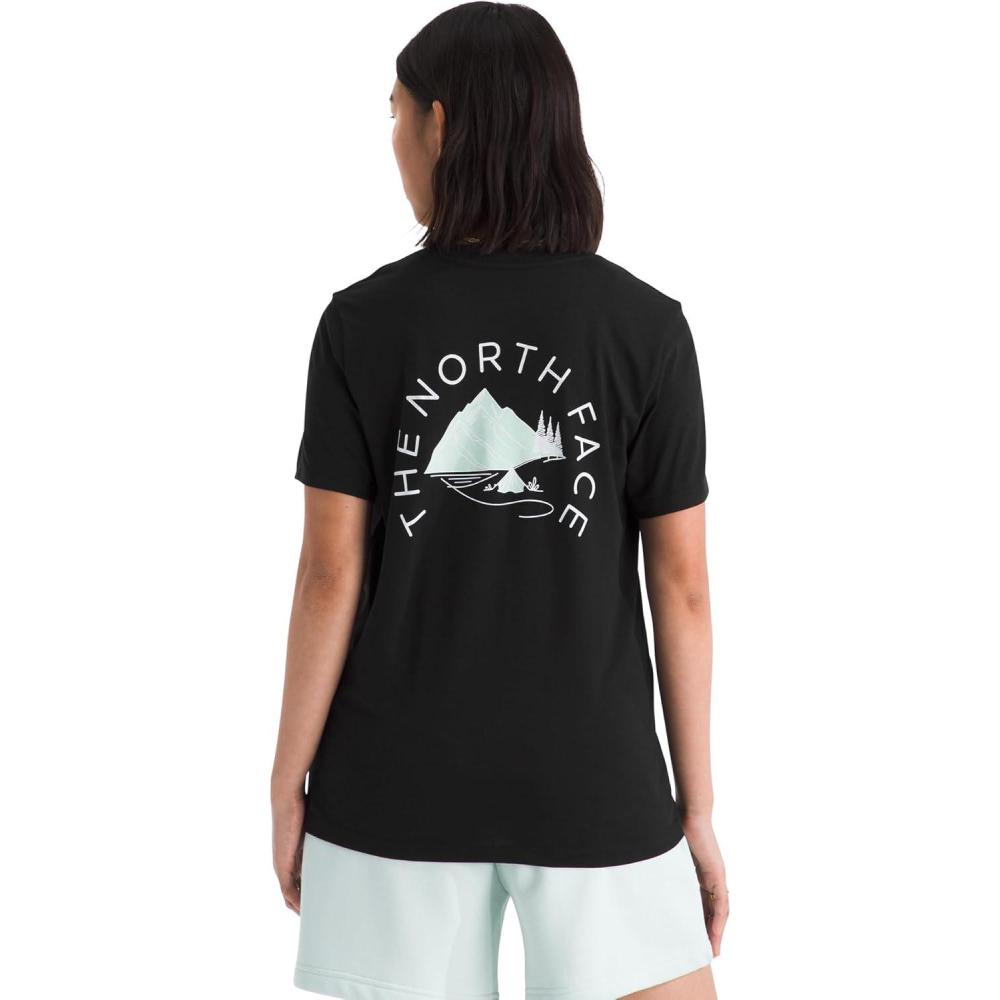 imageThe North Face Womens Monte Regular Short Sleeve Graphic Tee Casual Graphic TShirt Regular Fit Soft Cotton BlendTnf Black