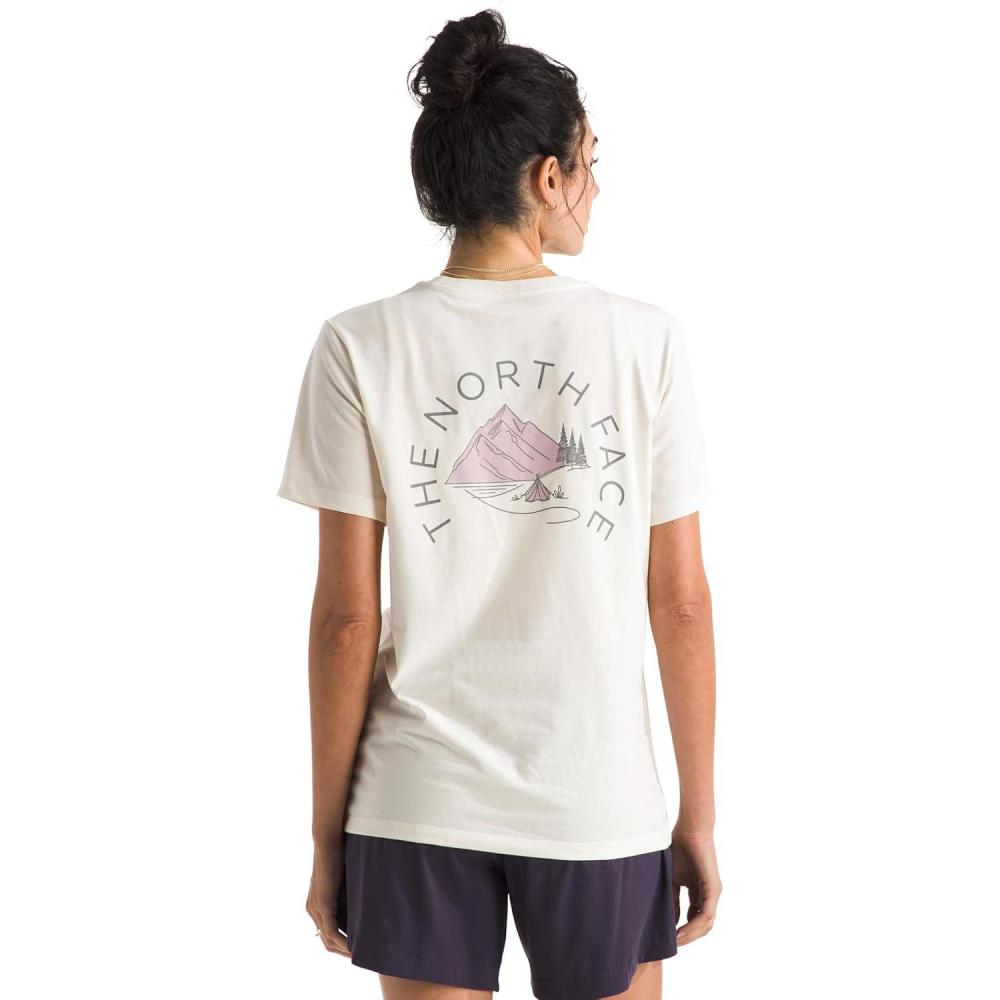imageThe North Face Womens Monte Regular Short Sleeve Graphic Tee Casual Graphic TShirt Regular Fit Soft Cotton BlendWhite Dune