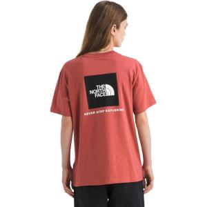 THE NORTH FACE Women’s Evolution Box NSE Short-sleeve Tee | Regular Fit Cotton T-shirt With Logo Graphics(Mars Dust)