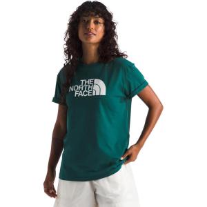 THE NORTH FACE Women’s Evolution Short Sleeve Half Dome Tee | Everyday Cotton Shirt With a Logo Graphic(Deep Nori/Tnf White)