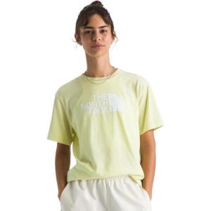 THE NORTH FACE Women’s Evolution Short Sleeve Half Dome Tee | Everyday Cotton Shirt With a Logo Graphic(Lemon Mist)