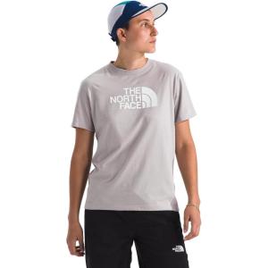 THE NORTH FACE Women’s Evolution Short Sleeve Half Dome Tee | Everyday Cotton Shirt With a Logo Graphic(Moonstone Grey/Tnf White)