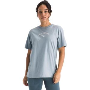 The North Face Women’s Home Relaxed Short Sleeve Tee – Casual Graphic T-Shirt, Regular Fit, Soft Cotton Fabric(Frost Grey)