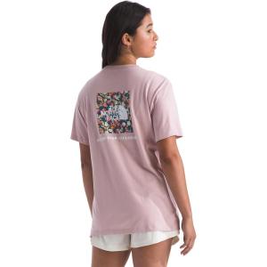 The North Face Women’s Wildflower Short-Sleeve Tee – Casual Stylish Graphic T-Shirt, Relaxed Fit, Soft Cotton Fabric(Metal Pink)