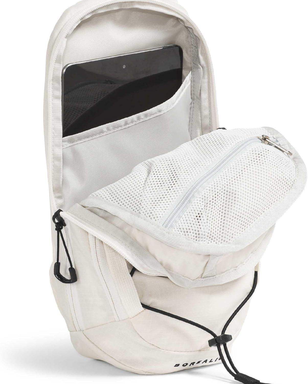 imageTHE NORTH FACE Borealis SIing Bag Crossbody Adjustable Strap Water Repellent Finish Multiple Compartments Tablet SleeveWhite DuneTnf Black