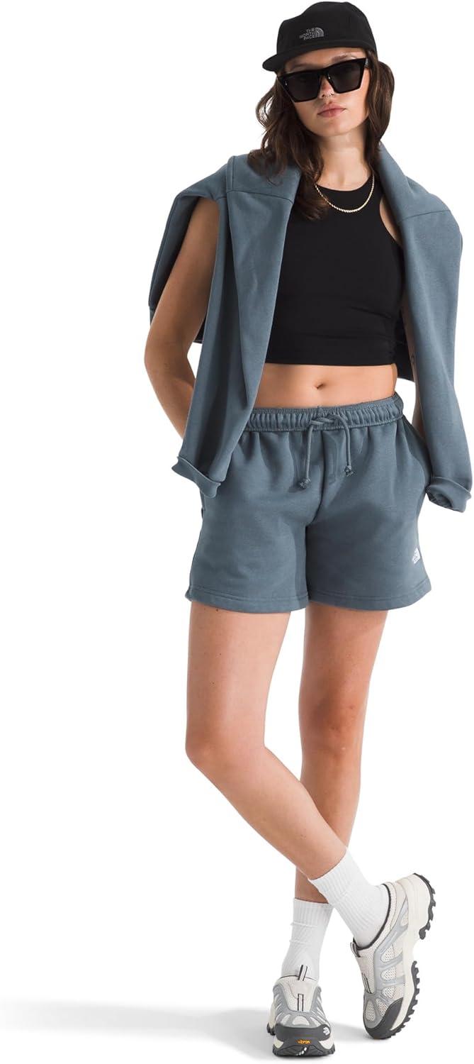 imageTHE NORTH FACE Womens Evolution Simple Dome Short Elastic Waistband With Adjustable Drawcord Pockets Embroidered LogoGranite Grey