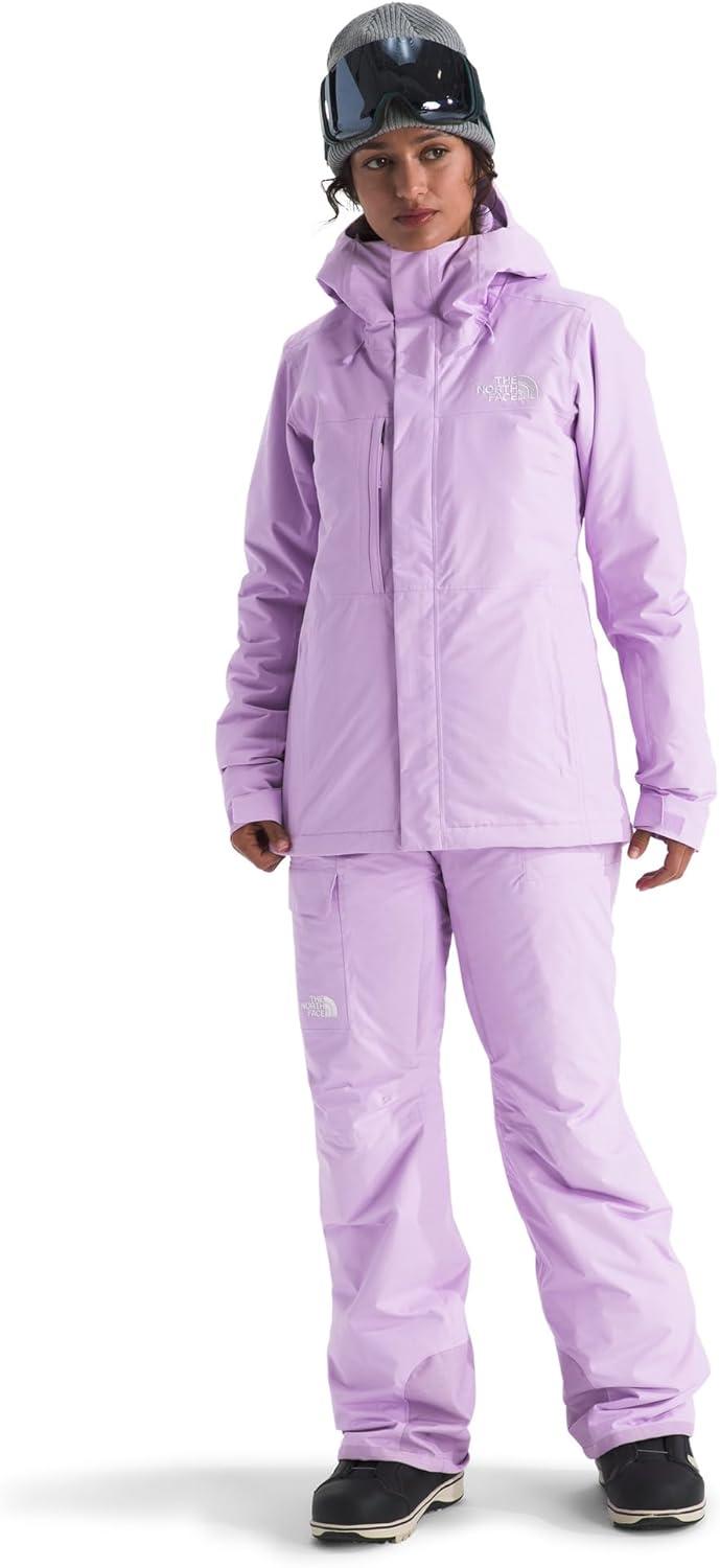 imageTHE NORTH FACE Womens Freedom Insulated Bib Standard amp Plus Size Waterproof Ski amp Snowboard Overalls Mesh VentingLite Lilac
