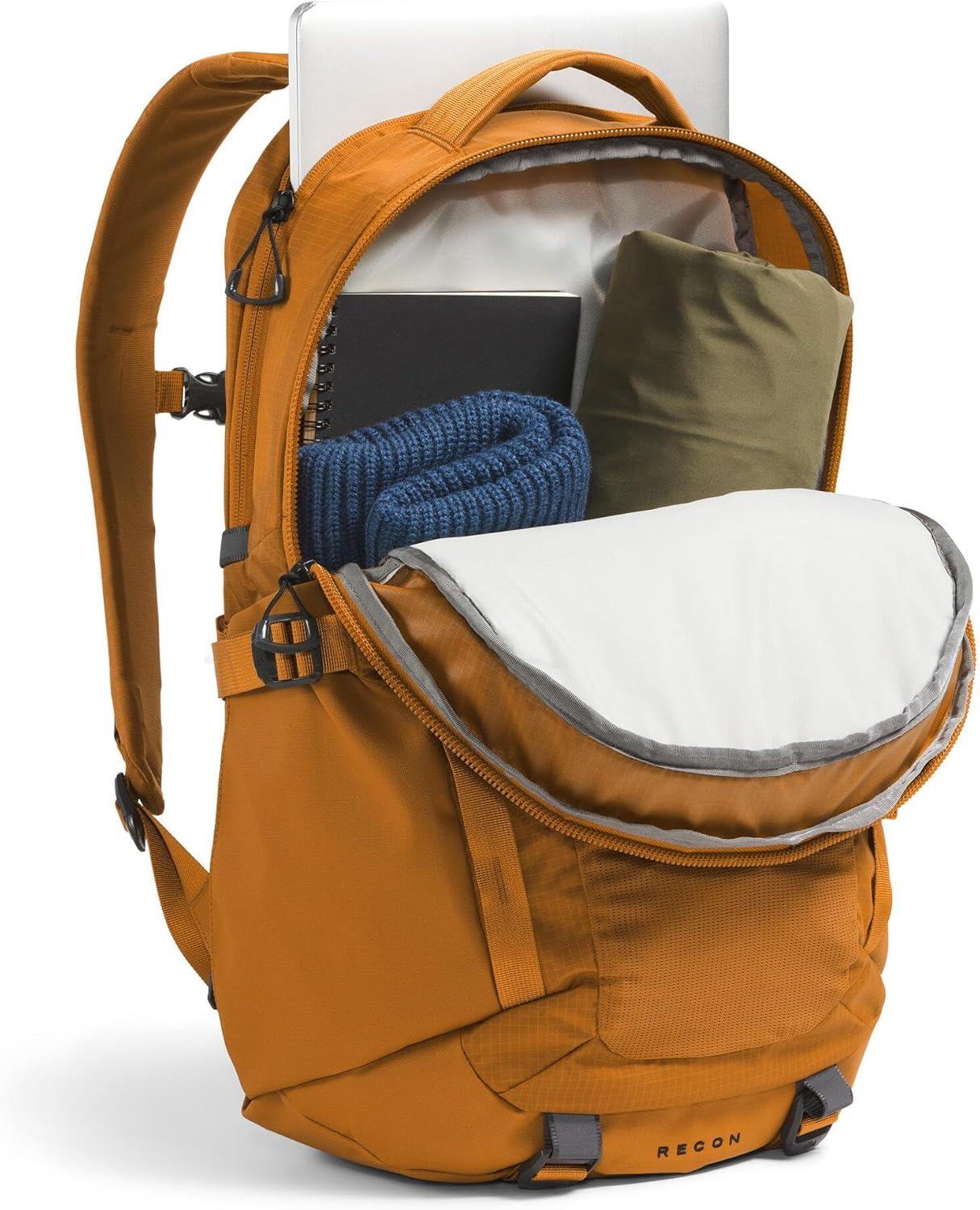 imageThe North Face Recon Everyday Laptop Backpack Daypack Water Repellent Laptop Sleeve 2 Water Bottle Pockets Asphalt Grey Light HeatherTNF BlackNPF One SizeTimber Tan