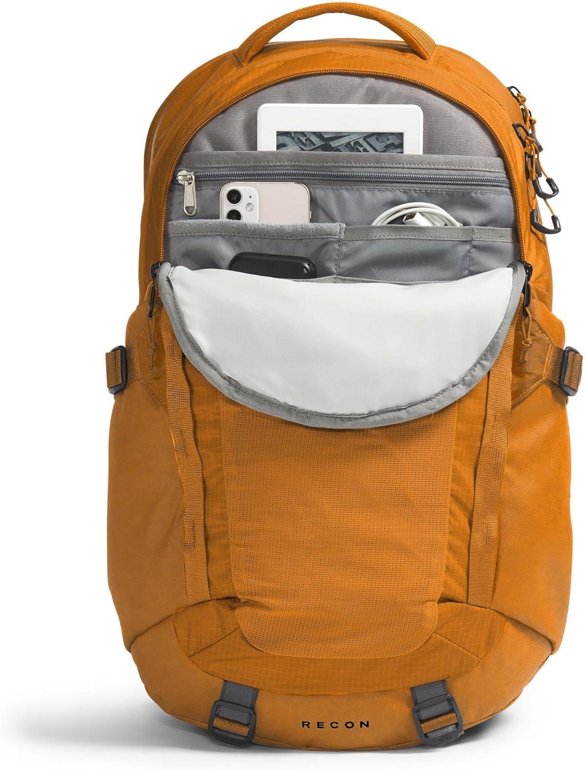 imageThe North Face Recon Everyday Laptop Backpack Daypack Water Repellent Laptop Sleeve 2 Water Bottle Pockets Asphalt Grey Light HeatherTNF BlackNPF One SizeTimber Tan