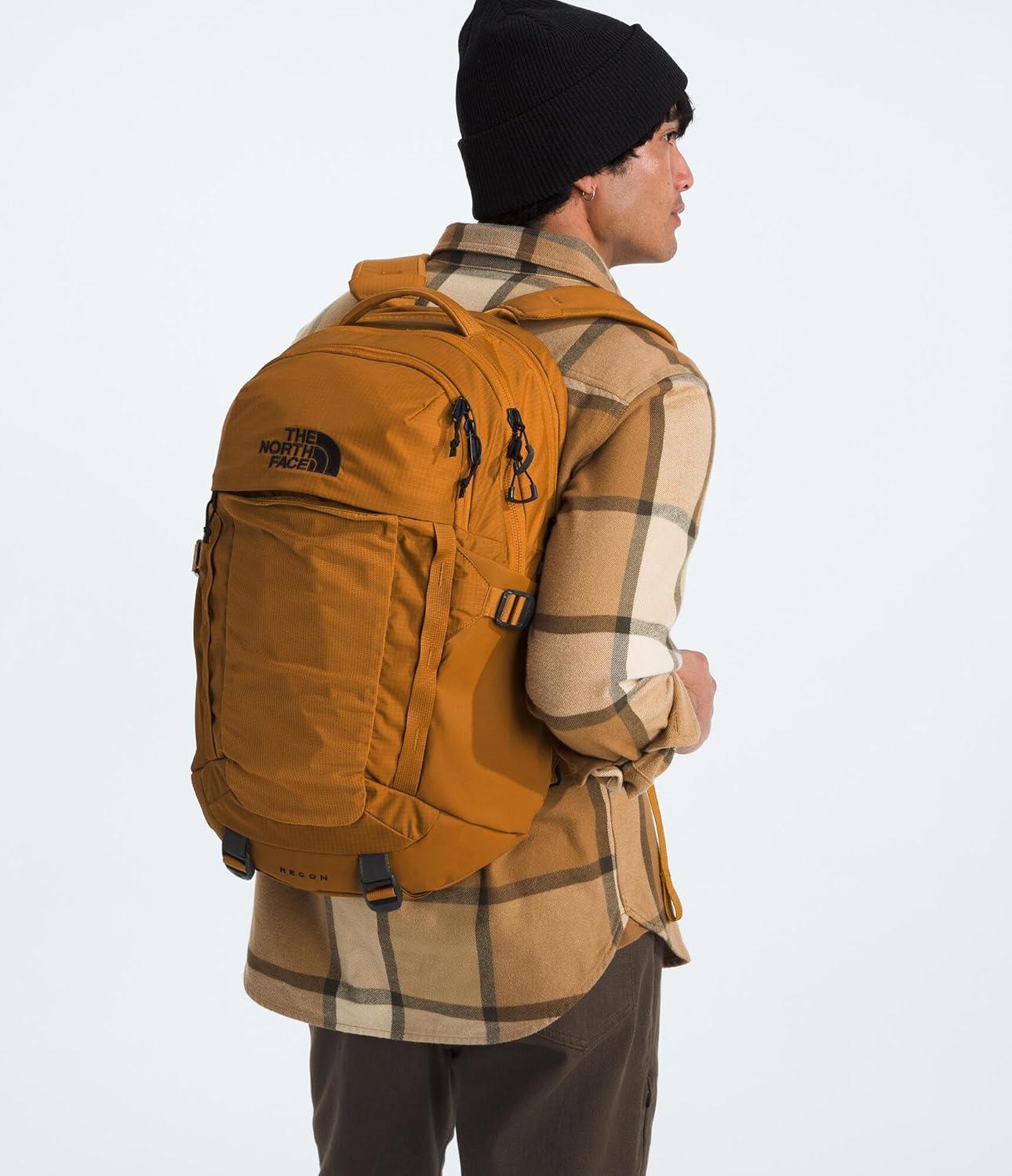 imageThe North Face Recon Everyday Laptop Backpack Daypack Water Repellent Laptop Sleeve 2 Water Bottle Pockets Asphalt Grey Light HeatherTNF BlackNPF One SizeTimber Tan