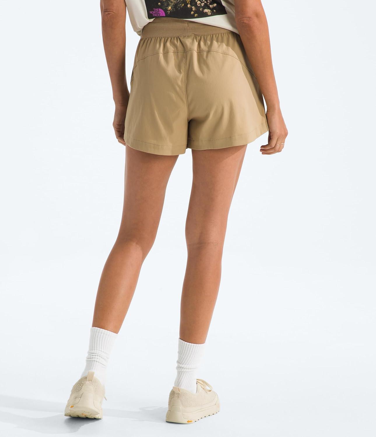 imageThe North Face Womens Aphrodite Arise 3 Short Standard amp Plus Size Moisture Wicking Adjustable Elastic WaistbandKhaki Stone