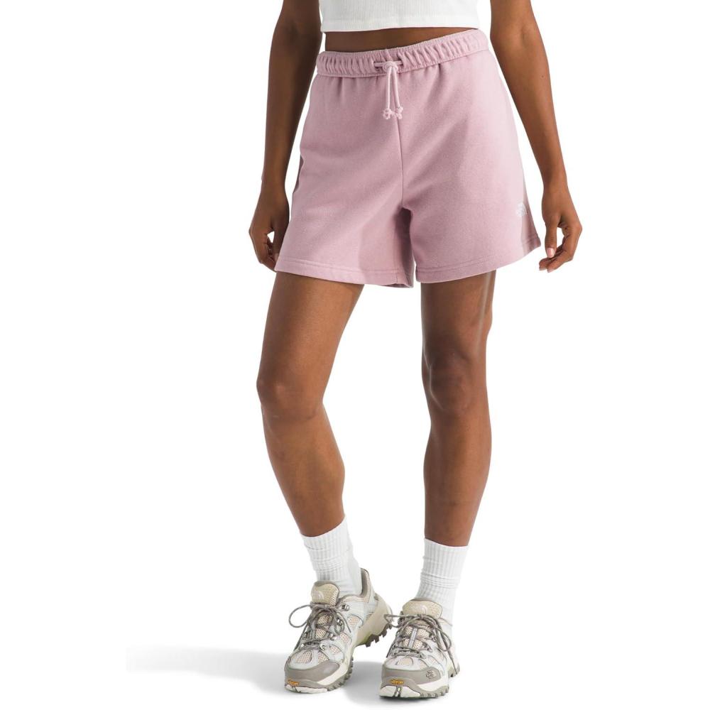 imageTHE NORTH FACE Womens Evolution Simple Dome Short Elastic Waistband With Adjustable Drawcord Pockets Embroidered LogoMetal Pink