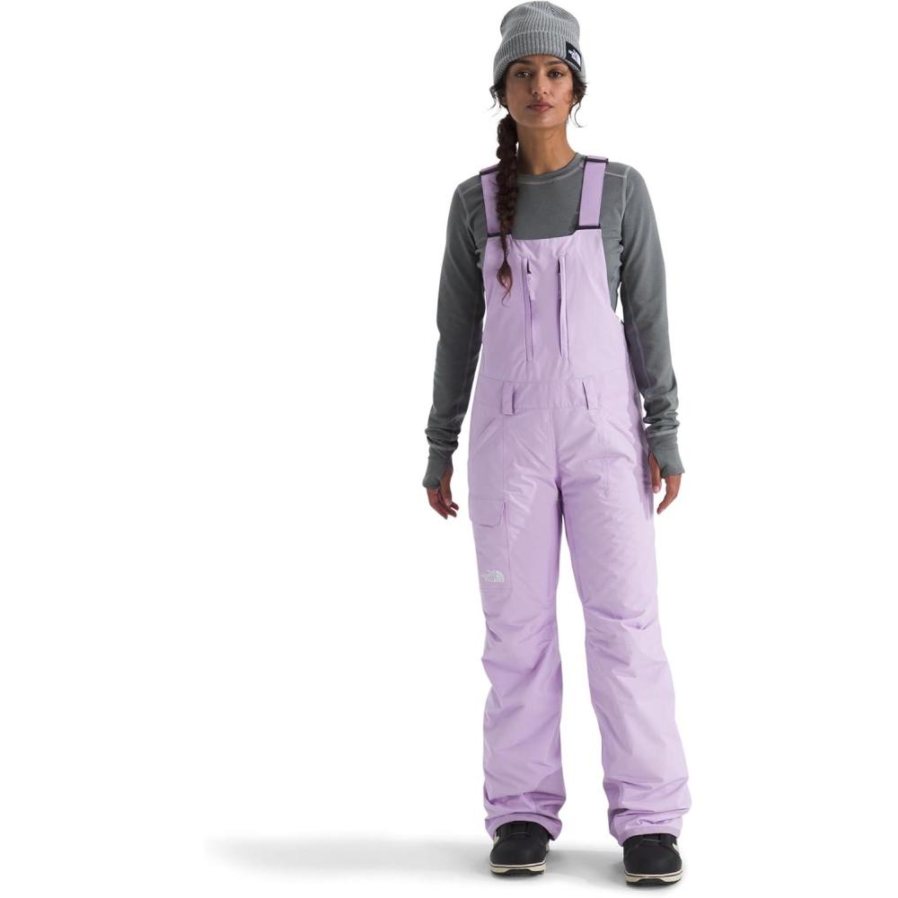 imageTHE NORTH FACE Womens Freedom Insulated Bib Standard amp Plus Size Waterproof Ski amp Snowboard Overalls Mesh VentingLite Lilac