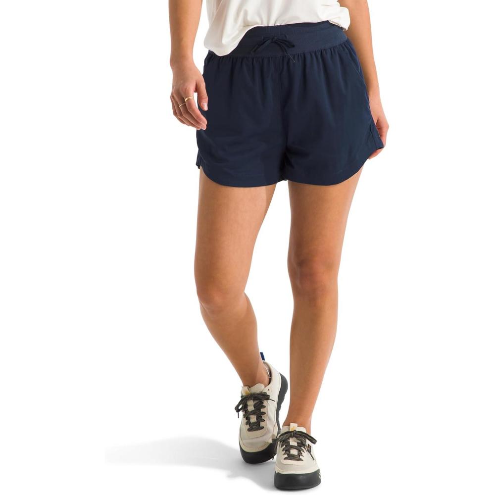 imageThe North Face Womens Aphrodite Arise 3 Short Standard amp Plus Size Moisture Wicking Adjustable Elastic WaistbandSummit Navy