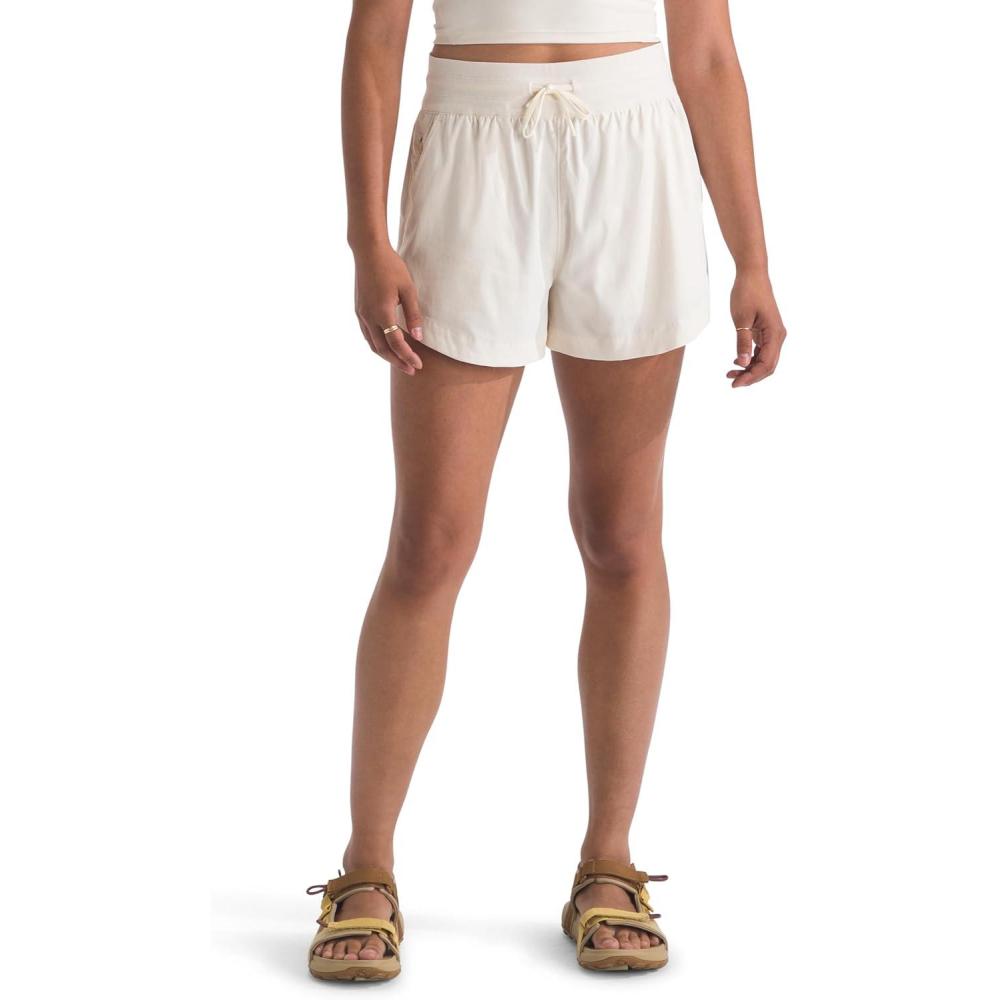 imageThe North Face Womens Aphrodite Arise 3 Short Standard amp Plus Size Moisture Wicking Adjustable Elastic WaistbandWhite Dune