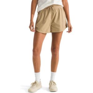 The North Face Women’s Aphrodite Arise 3″ Short (Standard & Plus Size) – Moisture Wicking, Adjustable Elastic Waistband(Khaki Stone)