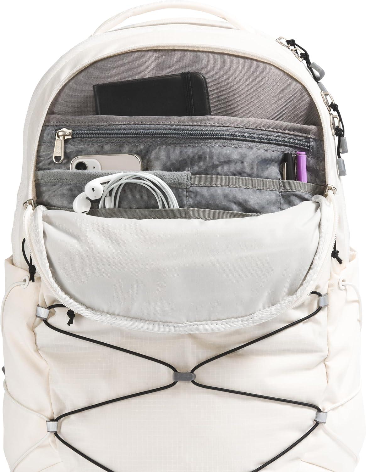 imageThe North Face Womens Borealis Commuter Laptop Backpack Everyday Travel Bag Laptop Sleeve Reflective Details Stone Slab Light HeatherStone Slab One SizeGardenia WhiteTnf Blacknpf