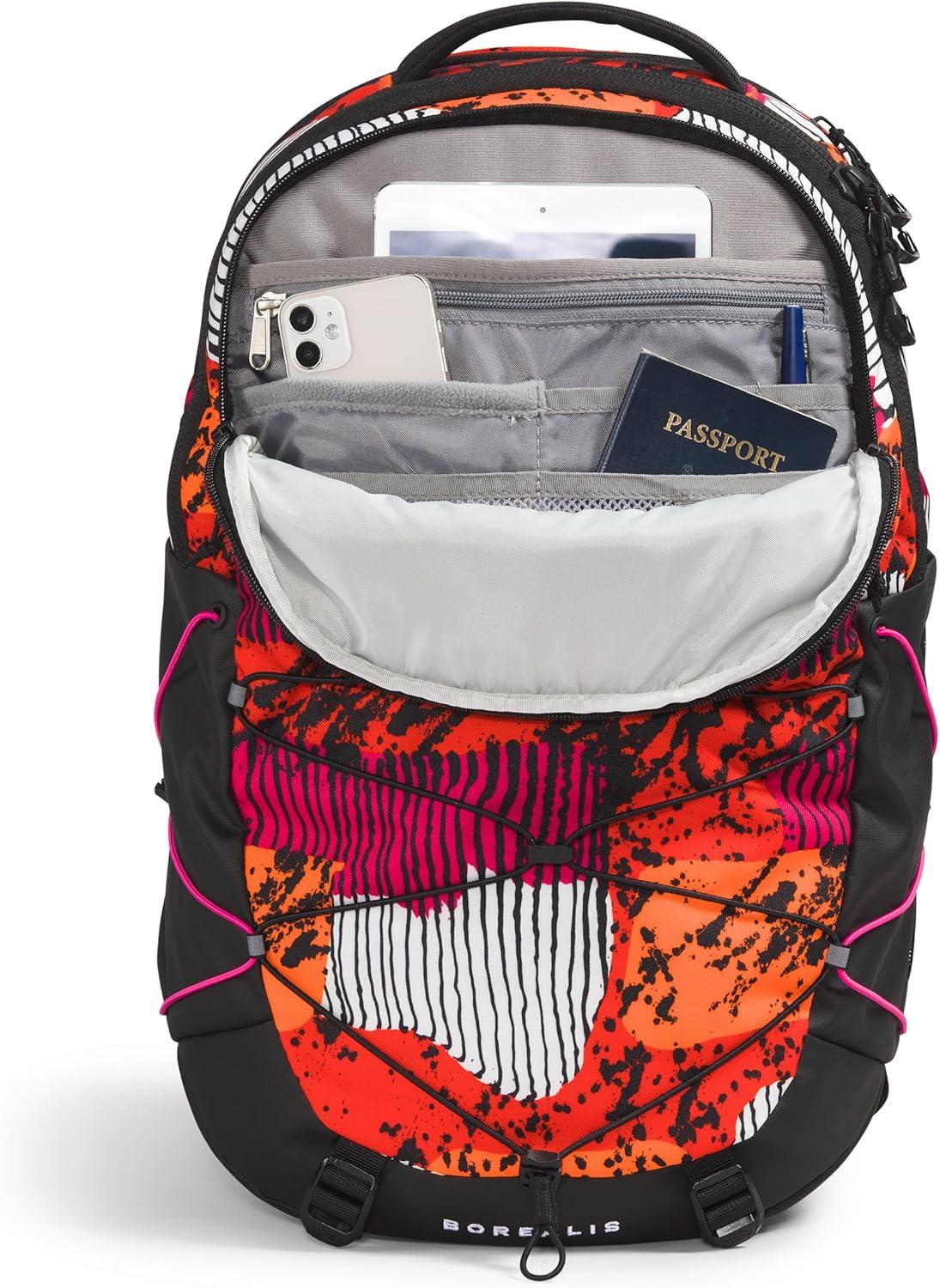 imageThe North Face Womens Borealis Commuter Laptop Backpack Everyday Travel Bag Laptop Sleeve Reflective Details Stone Slab Light HeatherStone Slab One SizeFiery Red Abstract Yosemite PrintTnf BlackMr Pink