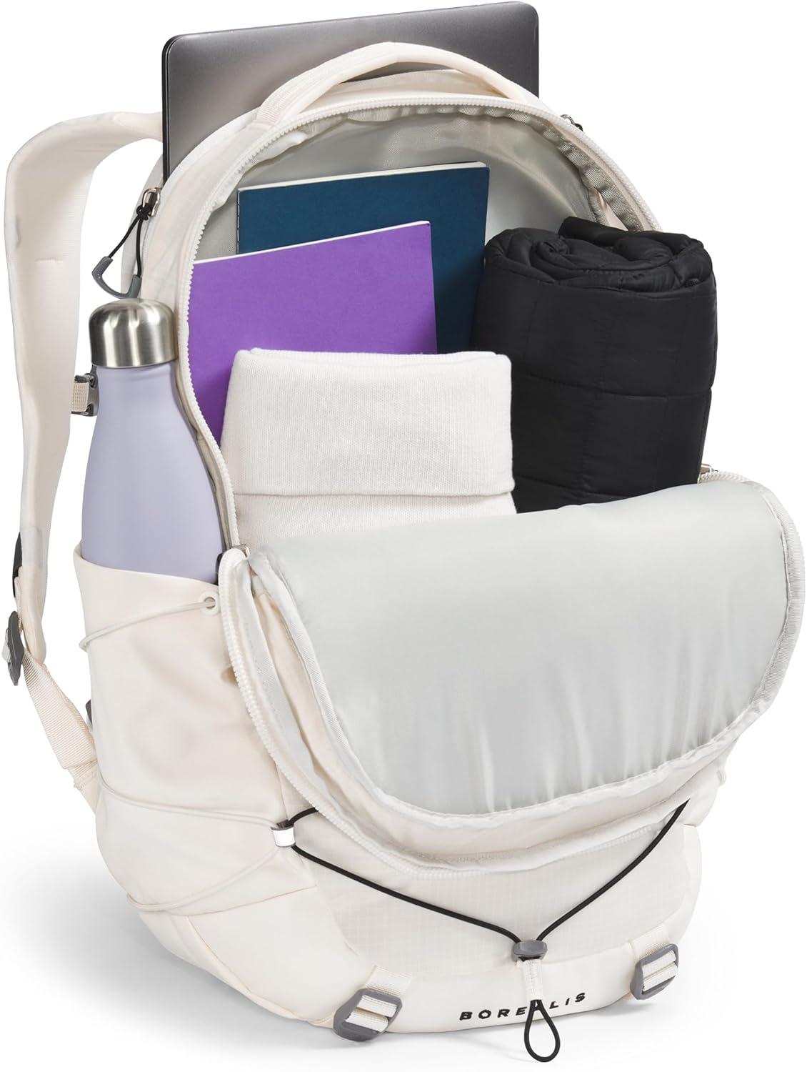 imageThe North Face Womens Borealis Commuter Laptop Backpack Everyday Travel Bag Laptop Sleeve Reflective Details Stone Slab Light HeatherStone Slab One SizeGardenia WhiteTnf Blacknpf