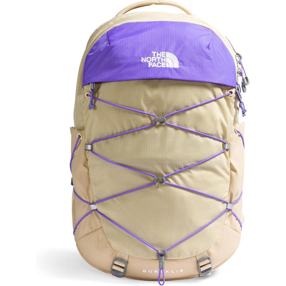 imageThe North Face Womens Borealis Commuter Laptop Backpack  Everyday Travel Bag Laptop Sleeve Reflective Details Stone Slab Light HeatherStone Slab One SizeGravelOptic Violet