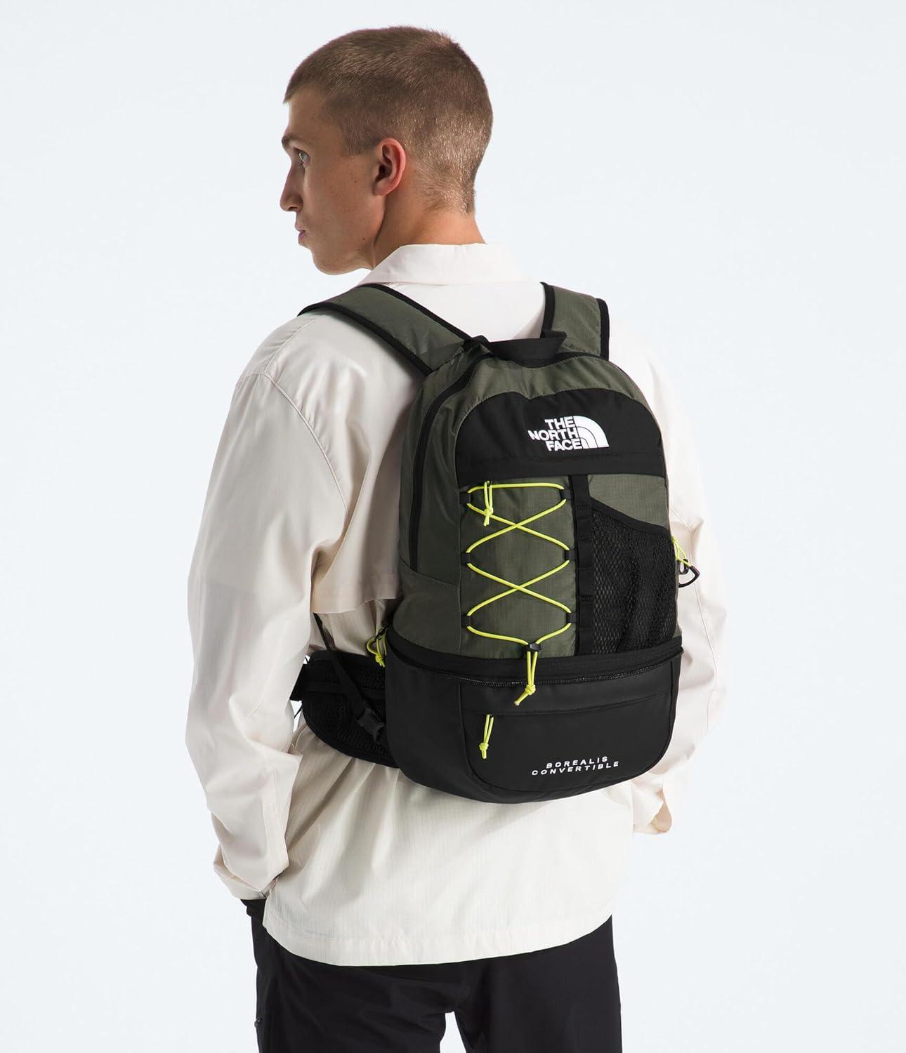imageThe North Face Borealis Convertible Pack Commuter Laptop Backpack Removable Lumbar Pack Water Repellent Finish CedarLava Red One SizeNew Taupe GreenTnf BlackFizz Lime