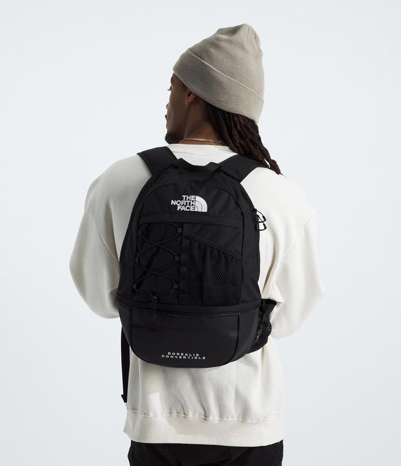 imageThe North Face Borealis Convertible Pack Commuter Laptop Backpack Removable Lumbar Pack Water Repellent Finish CedarLava Red One SizeTnf BlackTnf Black