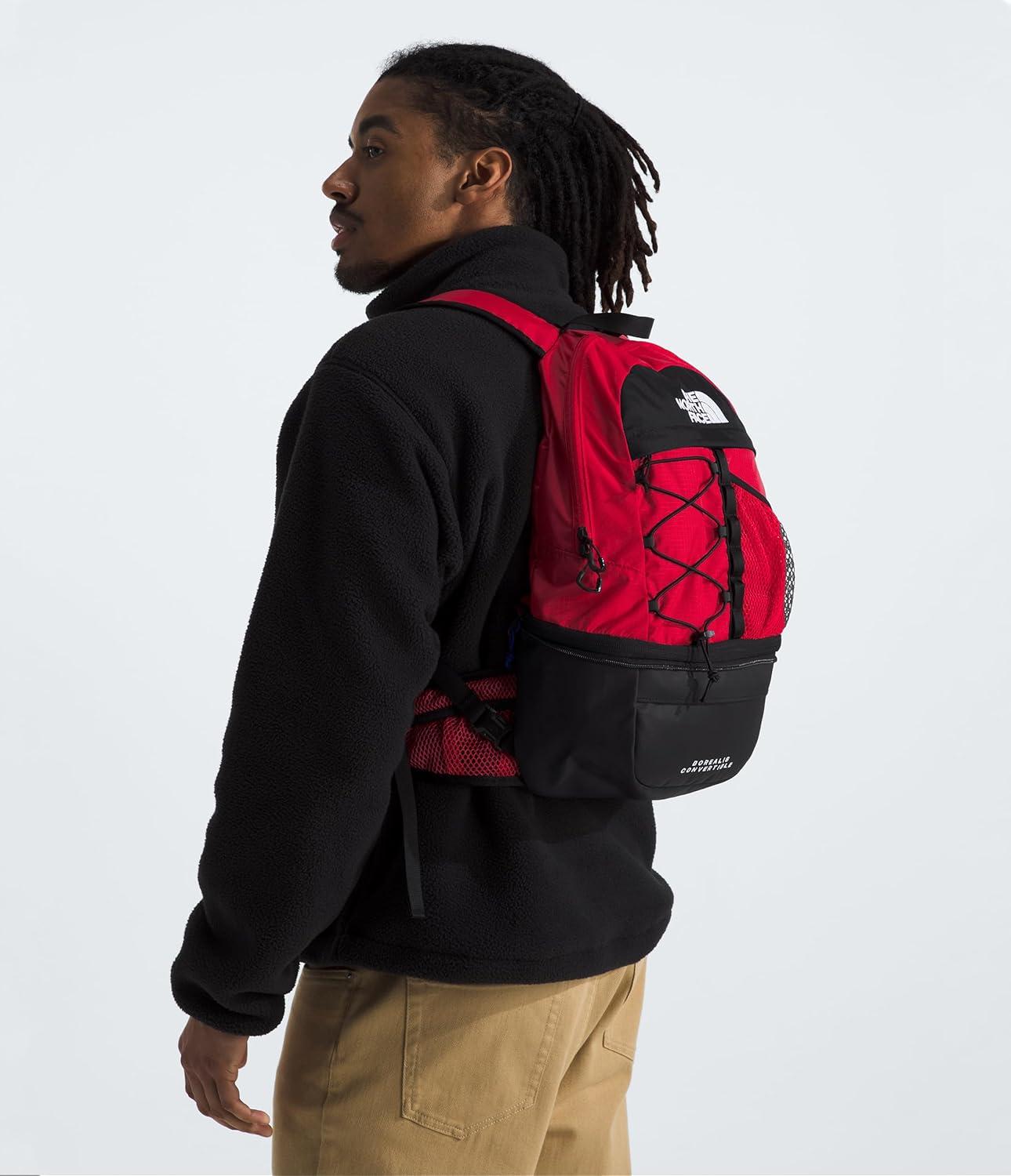 imageThe North Face Borealis Convertible Pack Commuter Laptop Backpack Removable Lumbar Pack Water Repellent Finish CedarLava Red One SizeTnf RedTnf Black