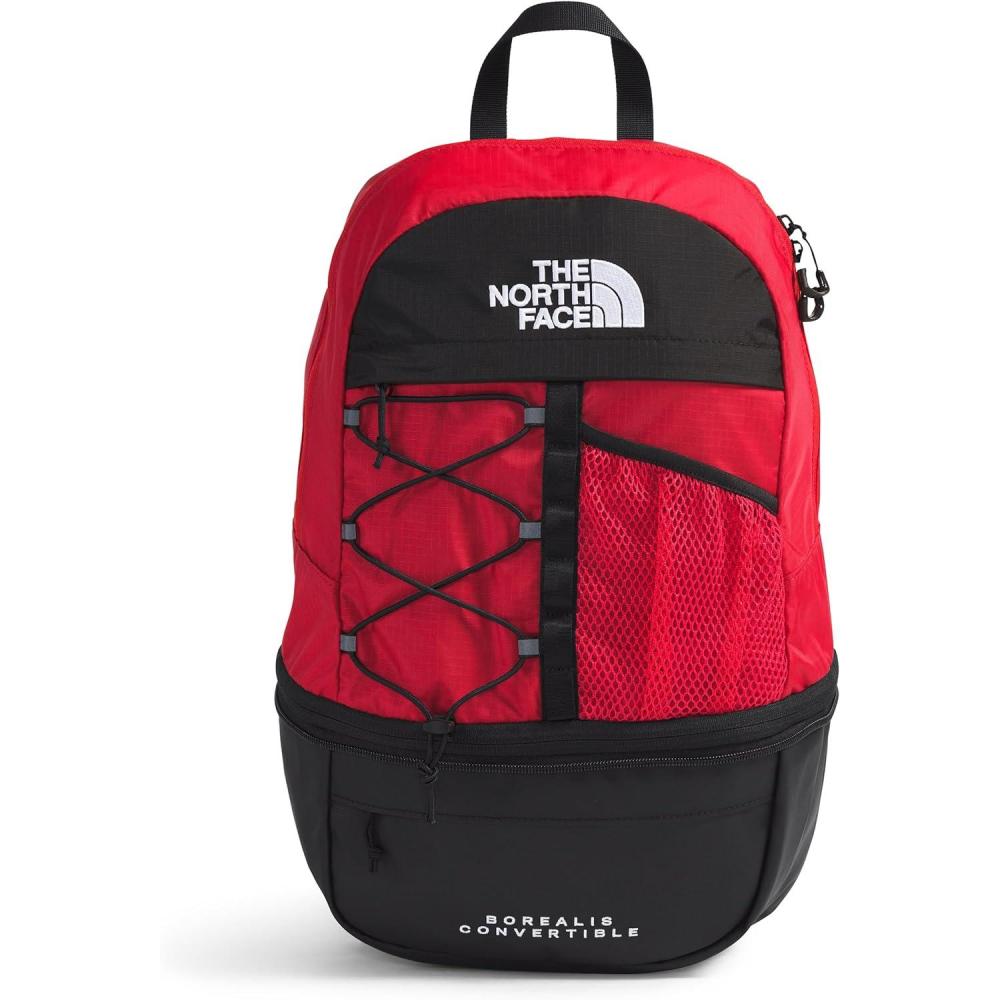 imageThe North Face Borealis Convertible Pack  Commuter Laptop Backpack Removable Lumbar Pack Water Repellent Finish CedarLava Red One SizeTnf RedTnf Black