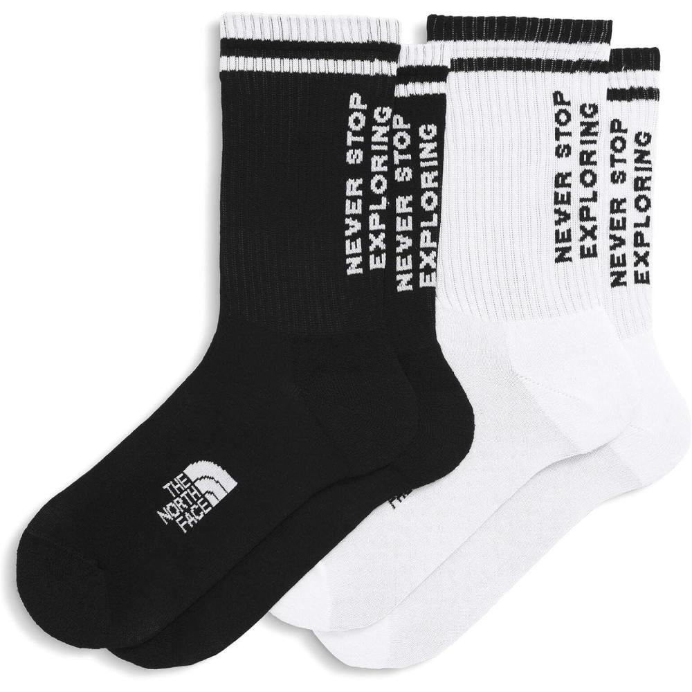 imageThe North Face Unisex Everyday Nse Crew Sock 2pack Casual Socks for Men amp Women Padded amp Breathable Ergonomic Toe BoxTnf BlackTnf White