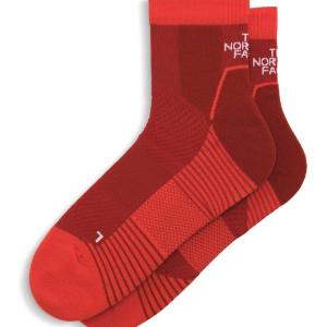 The North Face Trail Run Quarter Sock – Breathable Stretchy Socks for Men & Women, Light Padding, Asymmetrical Toe Box(Iron Clay/Lava Red)