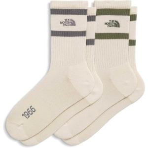 The North Face Unisex Everyday Crew Heritage Stripe Sock – 2-pack Breathable Socks for Men & Women, Light Padding, Ergonomic(Raw Undyed)