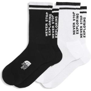 The North Face Unisex Everyday Nse Crew Sock – 2-pack Casual Socks for Men & Women, Padded & Breathable, Ergonomic Toe Box(Tnf Black/Tnf White)