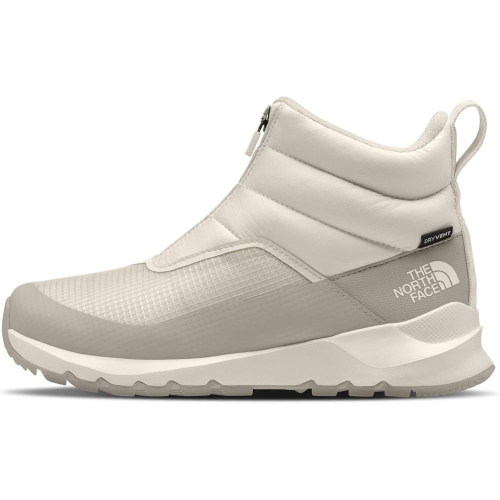 imageTHE NORTH FACE Womens Thermoball Progressive Zip Up II Snow Boot Insulated amp Waterproof Rubber OutsoleGardenia WhiteSilver Grey