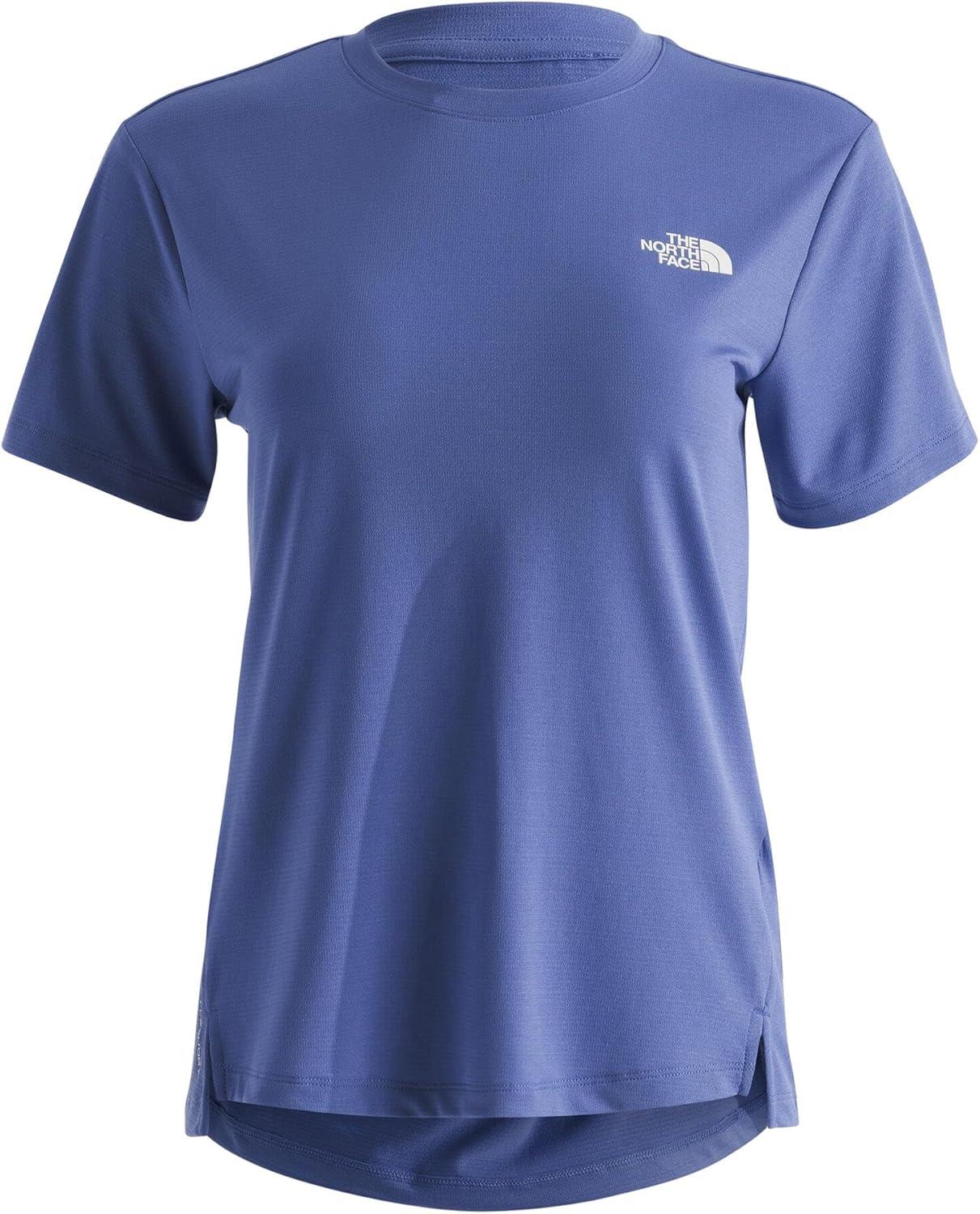 imageThe North Face Womens Flex ShortSleeve Tee Moisture Wicking Forward Set Side Seams Split HemIndigo Plum