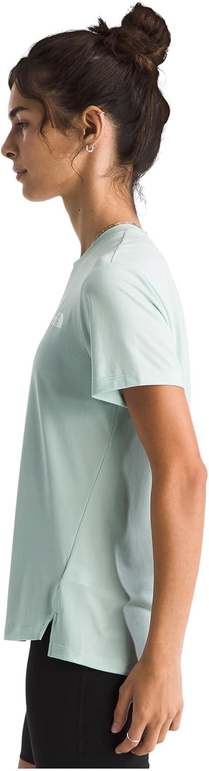 imageThe North Face Womens Flex ShortSleeve Tee Moisture Wicking Forward Set Side Seams Split HemOpal Frost