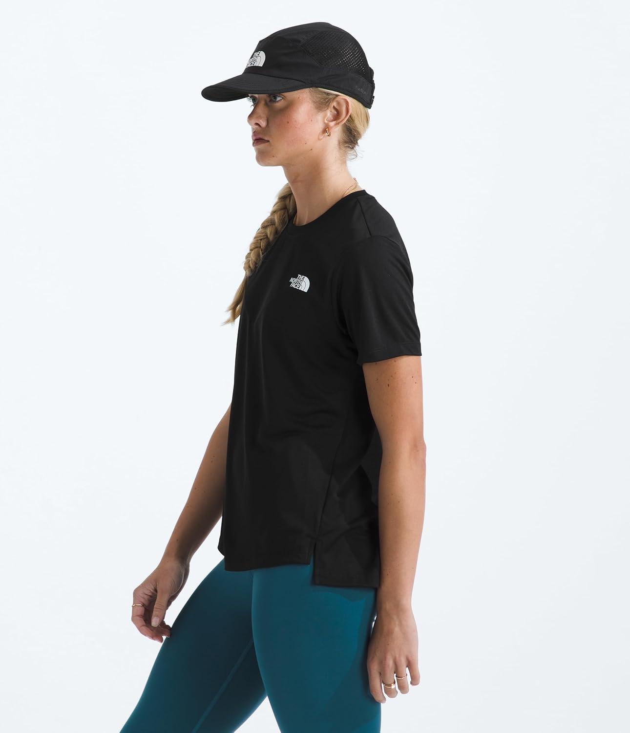 imageThe North Face Womens Flex ShortSleeve Tee Moisture Wicking Forward Set Side Seams Split HemTnf Black