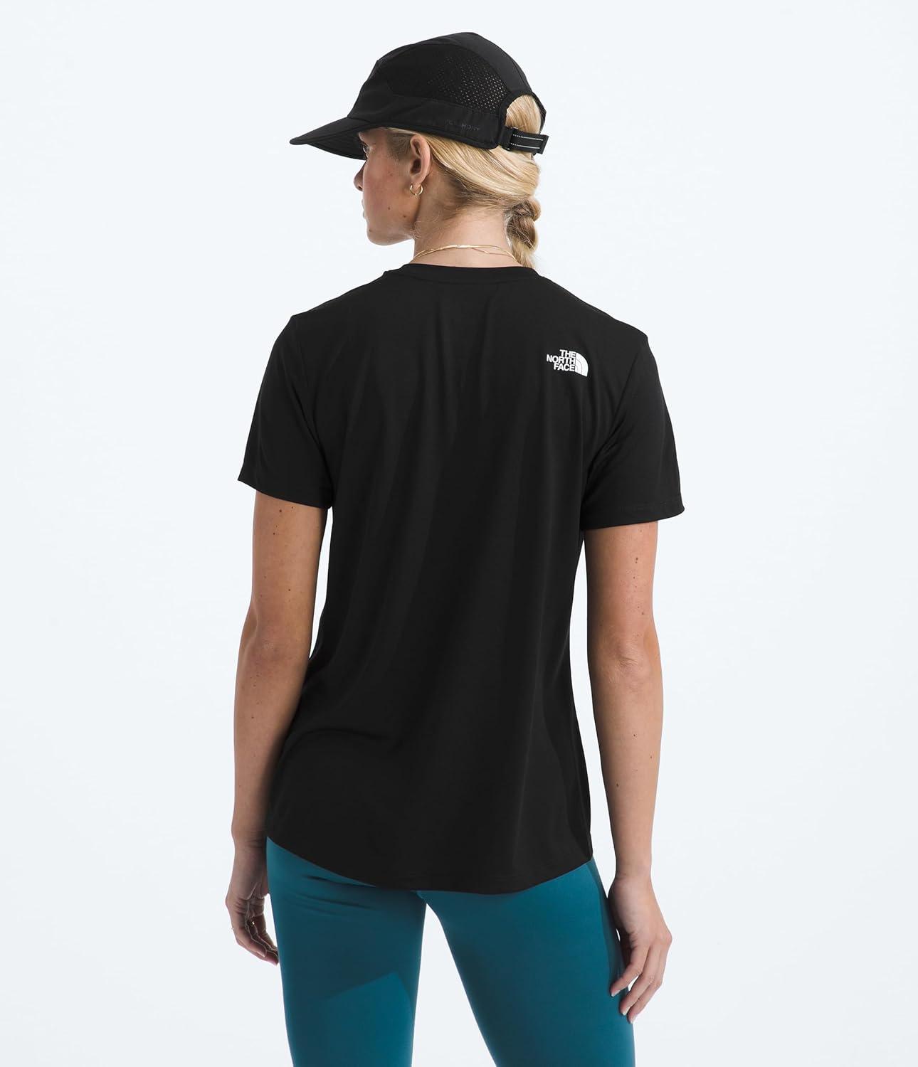 imageThe North Face Womens Flex ShortSleeve Tee Moisture Wicking Forward Set Side Seams Split HemTnf Black
