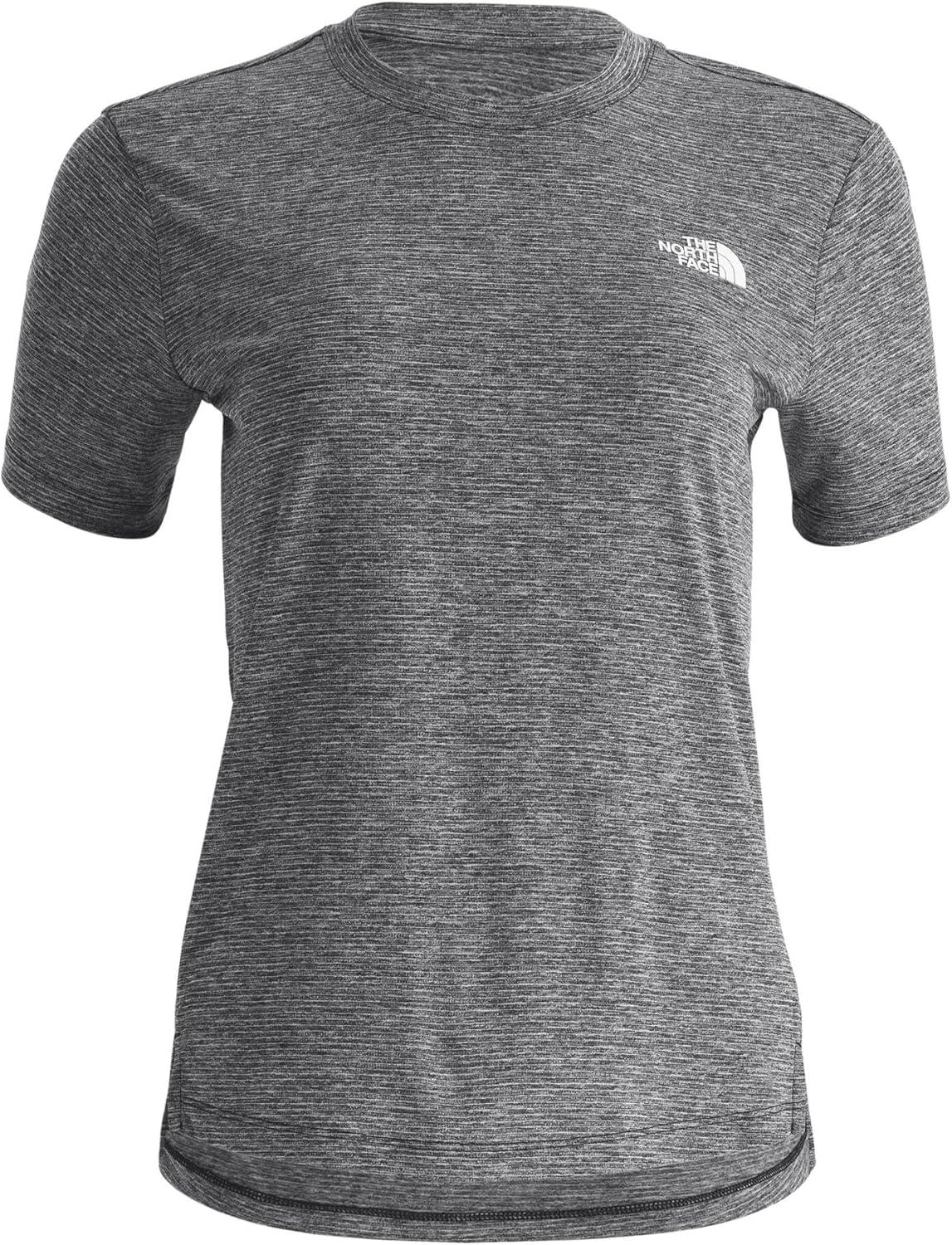 imageThe North Face Womens Flex ShortSleeve Tee Moisture Wicking Forward Set Side Seams Split HemTnf Black Light Heather
