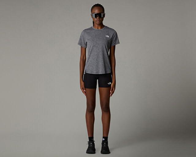 imageThe North Face Womens Flex ShortSleeve Tee Moisture Wicking Forward Set Side Seams Split HemTnf Black Light Heather