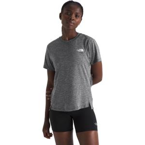 The North Face Women’s Flex Short-Sleeve Tee – Moisture Wicking, Forward Set Side Seams, Split Hem(Tnf Black Light Heather)