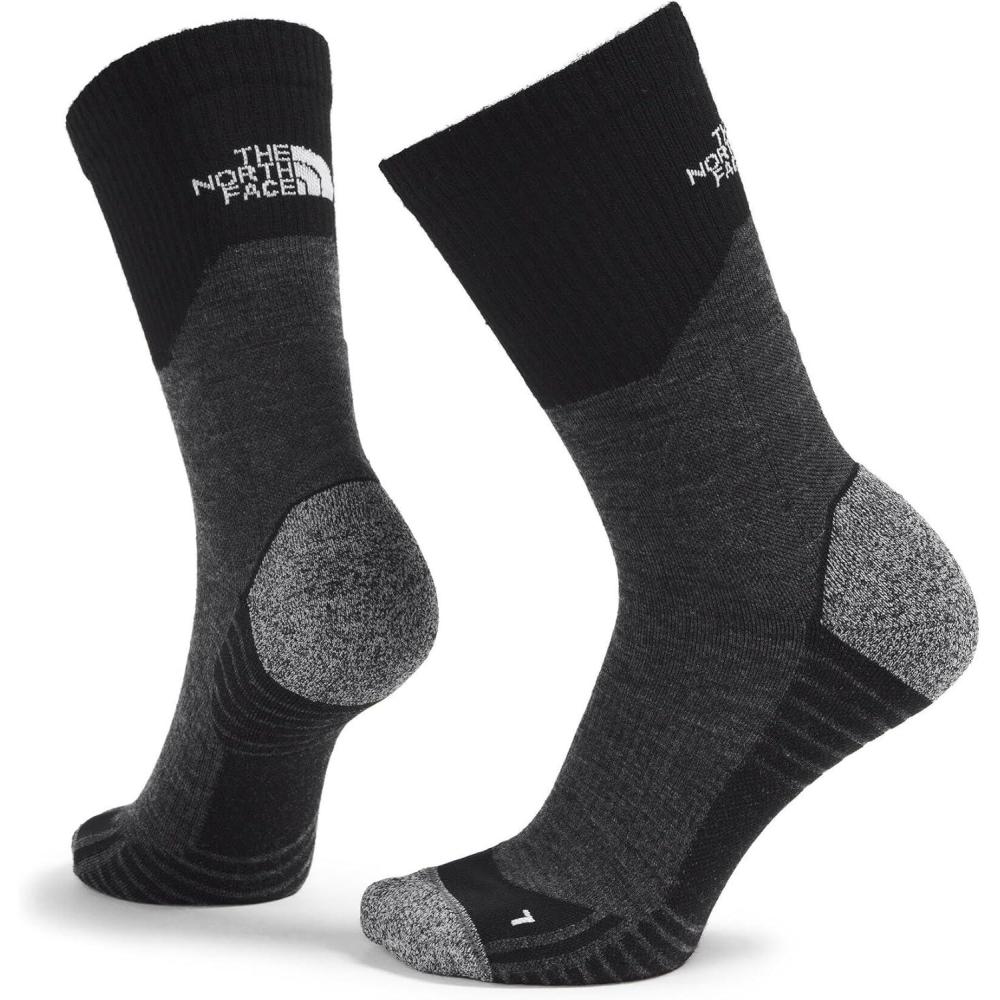 imageThe North Face Unisex Hiking Crew Sock  Merino Wool Crew Length Socks for Men amp Women Light Cushioning Extended HeelTnf Black