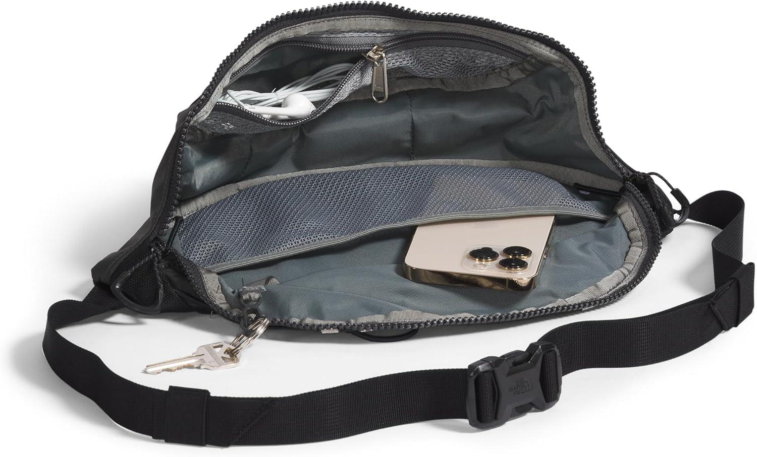 imageTHE NORTH FACE Terra Lumbar Hiking Hip Pack 3 Liter Storage Belt Bag Water Repellent Adjustable Strap Zip PocketsAsphalt GreyTNF BlackNPF